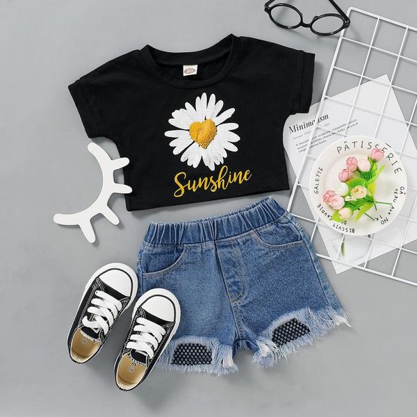 kids set flower print round neck short sleeve t-shirt+ ripped denim summer 1-4t children clothing shorts suit 2pcs clothes sets, White
kids set flower print round neck short sleeve t-shirt+ ripped denim summer 1-4t children clothing shorts suit 2pcs clothes sets, White