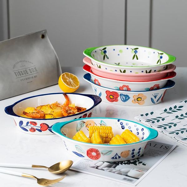 dishes & plates ceramic plate nordic style double ear oval baking cheese baked rice deep dish soup oven household l1
dishes & plates ceramic plate nordic style double ear oval baking cheese baked rice deep dish soup oven household l1