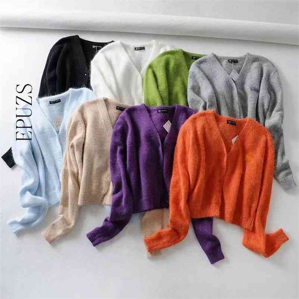 rabbit hair white black cardigan women crop sweater letter long sleeve knitted streetwear korean cropped cardigan 210521
rabbit hair white black cardigan women crop sweater letter long sleeve knitted streetwear korean cropped cardigan 210521