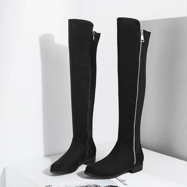 boots zipper faux suede knee high women fashion flat round toe winter flock leather female wine red, Black
boots zipper faux suede knee high women fashion flat round toe winter flock leather female wine red, Black