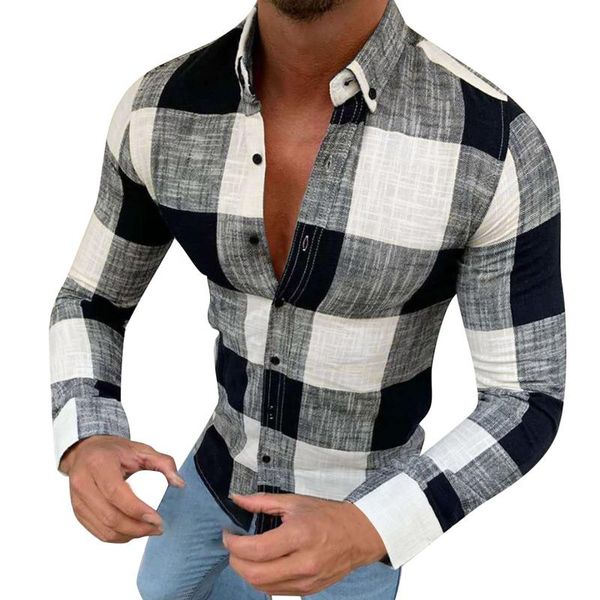 men's casual shirts fashion plaid men autumn long sleeve lapel blouse cotton linen harajuku clothing chemise homme 2021, White;black
men's casual shirts fashion plaid men autumn long sleeve lapel blouse cotton linen harajuku clothing chemise homme 2021, White;black