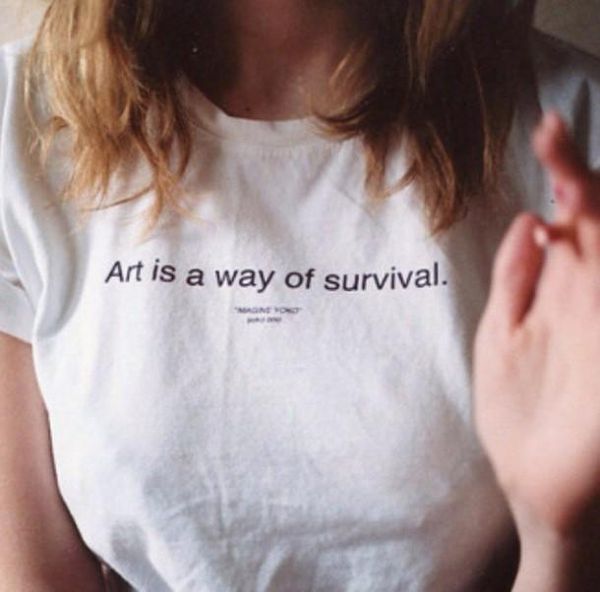 women's t-shirt art is a way of survival letters print women tshirt cotton casual funny t shirts for lady tee summer short sleeve hipst, White
women's t-shirt art is a way of survival letters print women tshirt cotton casual funny t shirts for lady tee summer short sleeve hipst, White