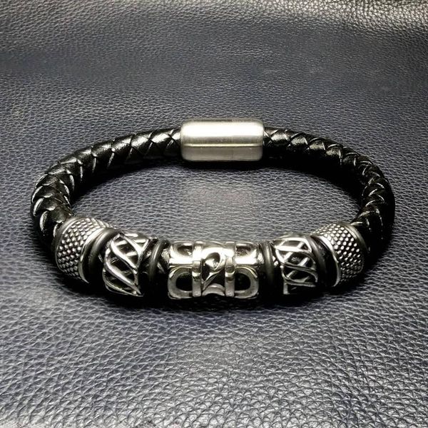 charm bracelets braid genuine leather bracelet titanium stainless steel men woven bangle women wrist band gifts pulsera masculina 0056, Golden;silver
charm bracelets braid genuine leather bracelet titanium stainless steel men woven bangle women wrist band gifts pulsera masculina 0056, Golden;silver