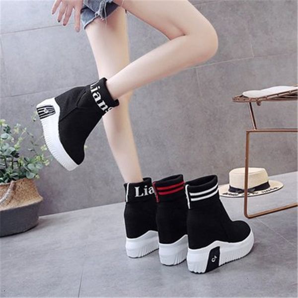 autumn sock woman 11 cm hided female casual shoes wedge lady knitting short platform ankle boots qlqp, Black
autumn sock woman 11 cm hided female casual shoes wedge lady knitting short platform ankle boots qlqp, Black