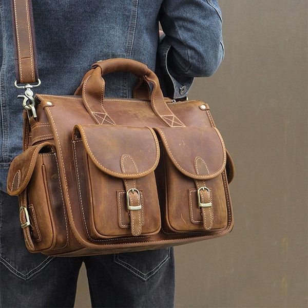 briefcases vintage crazy horse genuine leather men briefcase 15" lapbusiness tote cow shoulder messenger bag office handbag portfolio
briefcases vintage crazy horse genuine leather men briefcase 15" lapbusiness tote cow shoulder messenger bag office handbag portfolio
