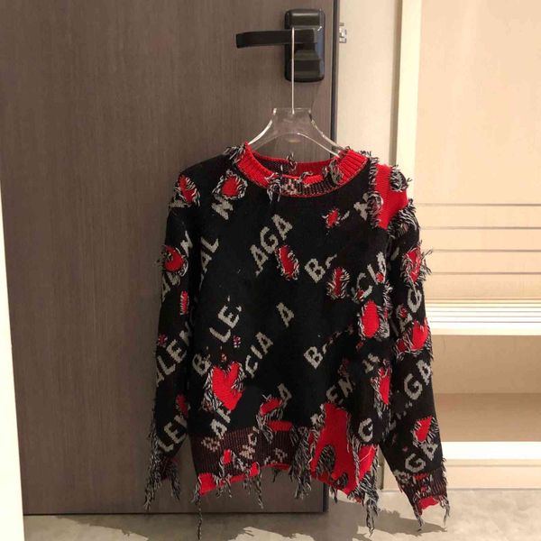 correct version ba 2021 autumn new wool knitted hole slim cut round neck sweater for men and women, White
correct version ba 2021 autumn new wool knitted hole slim cut round neck sweater for men and women, White