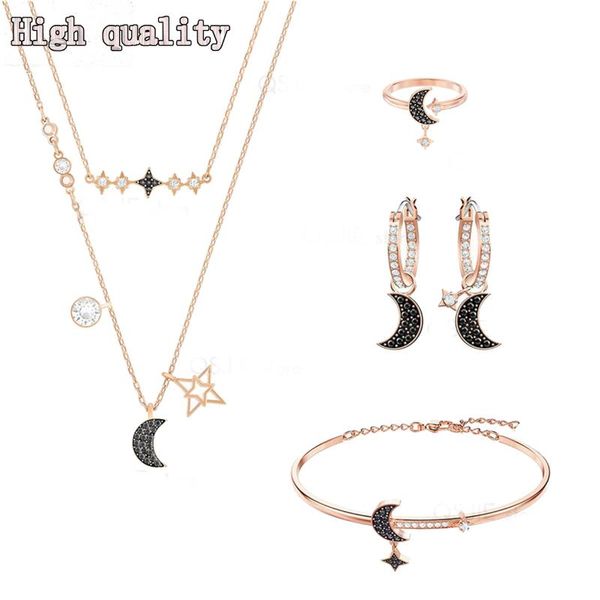 chains swa exquisite crystal star moon design women's pendant necklace set charm fashion jewelry gift choker, Silver
chains swa exquisite crystal star moon design women's pendant necklace set charm fashion jewelry gift choker, Silver