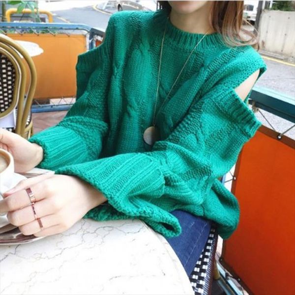off shoulder solid loose women sweaters o neck long sleeve pullovers knitted korean fashion sueter mujer c654, White;black
off shoulder solid loose women sweaters o neck long sleeve pullovers knitted korean fashion sueter mujer c654, White;black