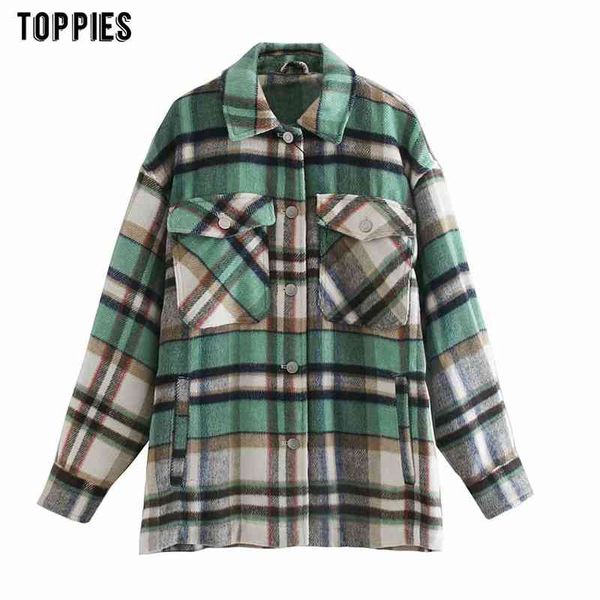 ies vintage green plaid jacket woman woolen coat streetwear female shirt jacket single breasted outwear 210412, Black;brown
ies vintage green plaid jacket woman woolen coat streetwear female shirt jacket single breasted outwear 210412, Black;brown
