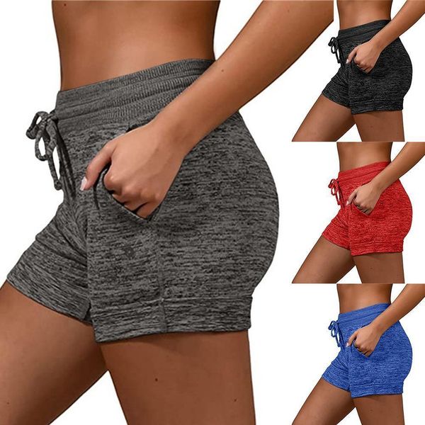 solid color quick dry women short pockets drawstring stretchy sports minipants high waist, White;black
solid color quick dry women short pockets drawstring stretchy sports minipants high waist, White;black