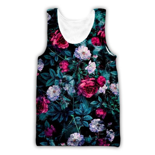 men' tank summer fashion vest oil painting flower 3d printing harajuku street casual sleeveless top, White;black
men' tank summer fashion vest oil painting flower 3d printing harajuku street casual sleeveless top, White;black