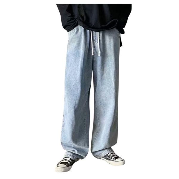 men's jeans fashion comfortable plus-size elastic waist loose street wide leg trousers pants pantalones hombre, Blue
men's jeans fashion comfortable plus-size elastic waist loose street wide leg trousers pants pantalones hombre, Blue