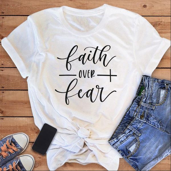 faith over womens t shirt fear christian religion clothing for women graphic fearless slogan vintage tees, White
faith over womens t shirt fear christian religion clothing for women graphic fearless slogan vintage tees, White