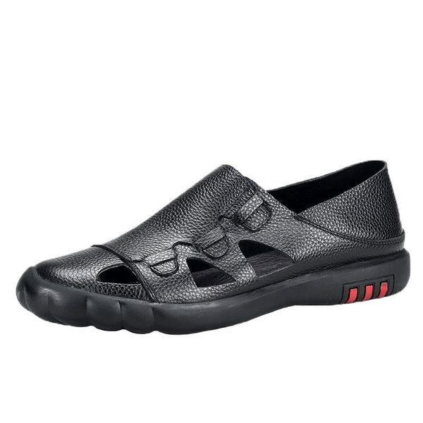 sandals summer outdoor genuine leather mens breathable beach leisure cool shoes all-match cowhide anti-skid, Black
sandals summer outdoor genuine leather mens breathable beach leisure cool shoes all-match cowhide anti-skid, Black