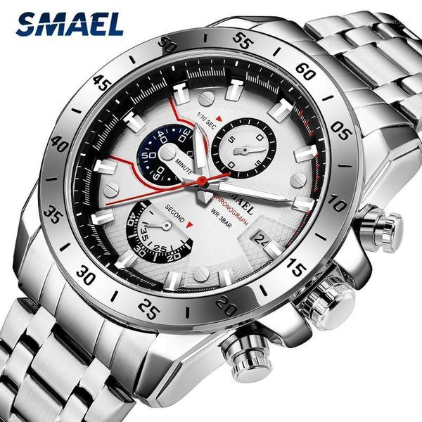 fashion mens watches stainless steel quartz watch men waterproof chronograph business date clock male wristwatches, Slivery;brown
fashion mens watches stainless steel quartz watch men waterproof chronograph business date clock male wristwatches, Slivery;brown