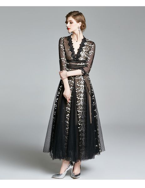 casual dresses designer runway women perspective elegant flower applique party dress midi vestidos robe femme ee5n, Black;gray
casual dresses designer runway women perspective elegant flower applique party dress midi vestidos robe femme ee5n, Black;gray