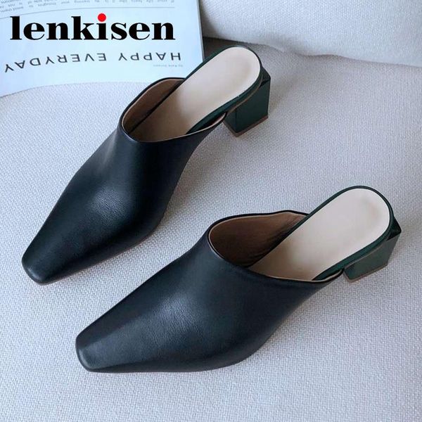 dress shoes lenkisen large size early autumn genuine leather small square toe high heels slip on mules gladiator young lady dating pumps l20, Black
dress shoes lenkisen large size early autumn genuine leather small square toe high heels slip on mules gladiator young lady dating pumps l20, Black