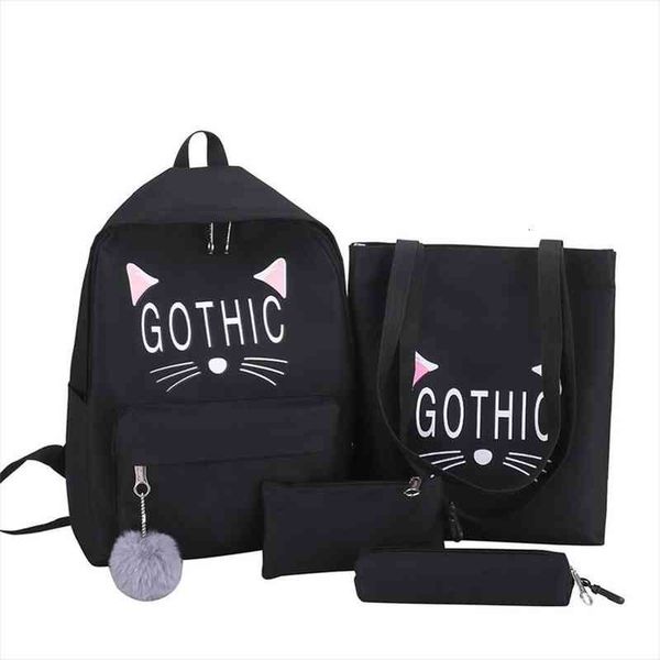 backpack women large capacity fashion simple school girl 4pcs cat canvas hand crossbody bag pencil case package
backpack women large capacity fashion simple school girl 4pcs cat canvas hand crossbody bag pencil case package