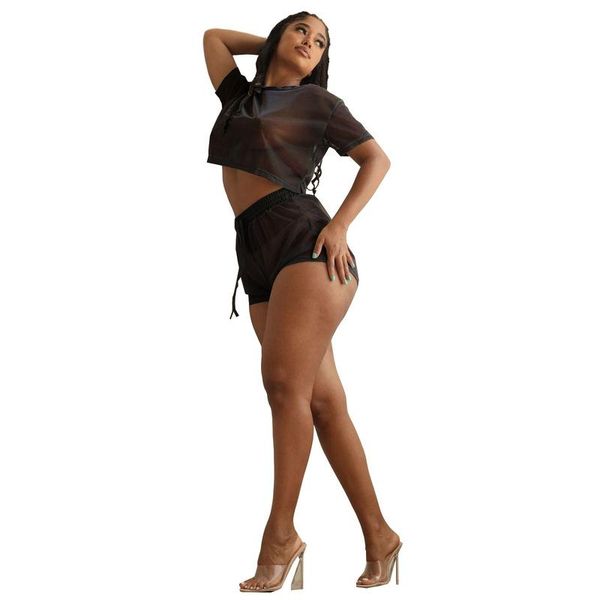 women's tracksuits shorts sets beach cover up outfits for women fashion o neck short sleeve crop see through set two piece, Gray
women's tracksuits shorts sets beach cover up outfits for women fashion o neck short sleeve crop see through set two piece, Gray