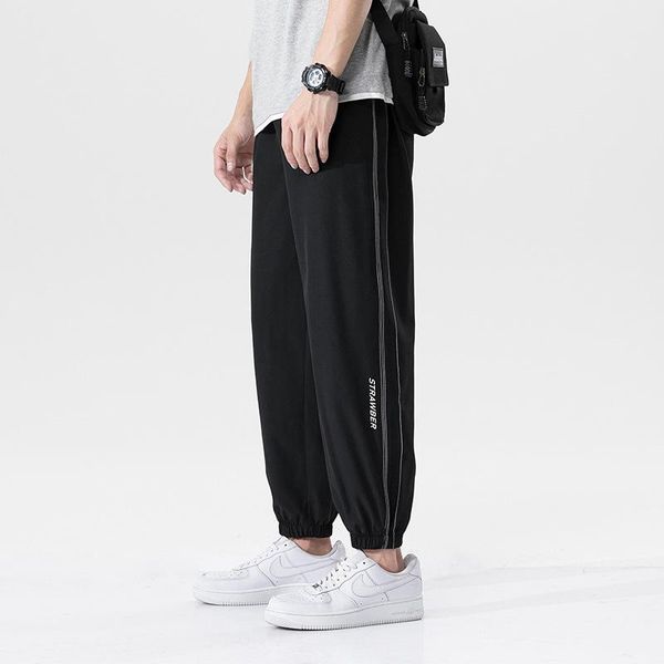 men's pants drawstring trousers ice silk nine-point sports casual summer thin korean style trend loose drape, Black
men's pants drawstring trousers ice silk nine-point sports casual summer thin korean style trend loose drape, Black