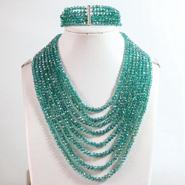 earrings & necklace green ab crystal glass 4x6mm beads diy jewelry set 8 rows chain nacklace 5 bracelet b850, Silver
earrings & necklace green ab crystal glass 4x6mm beads diy jewelry set 8 rows chain nacklace 5 bracelet b850, Silver