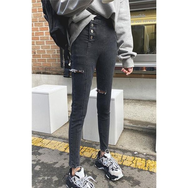 women's jeans korean version of the high-waisted hole distressed 2021 slim casual pencil with small feet, Blue
women's jeans korean version of the high-waisted hole distressed 2021 slim casual pencil with small feet, Blue