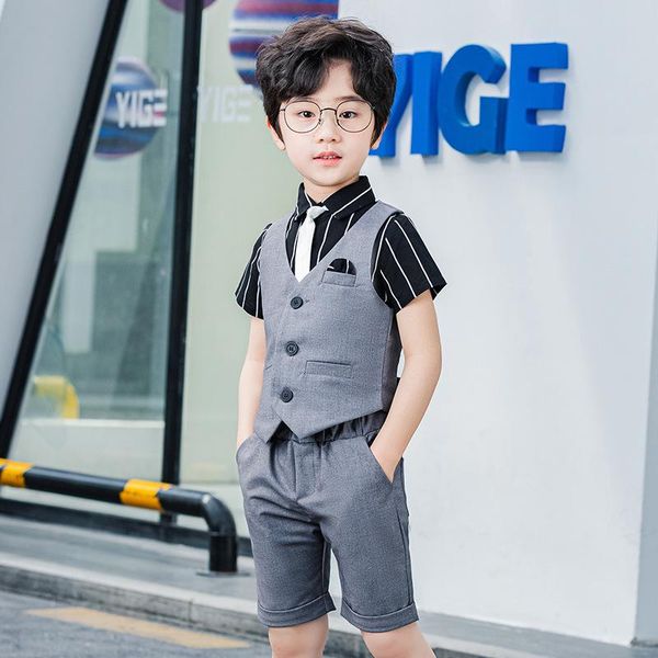 clothing sets boys summer vest+short 2pcs formal wedding suit gentleman kids school performance dress children graduation set, White
clothing sets boys summer vest+short 2pcs formal wedding suit gentleman kids school performance dress children graduation set, White