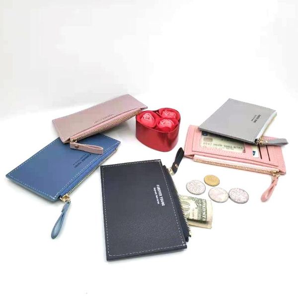 card holders men and women mini id holder business pu leather ultra-thin bank box storage bag wallet zipper, Brown;gray
card holders men and women mini id holder business pu leather ultra-thin bank box storage bag wallet zipper, Brown;gray