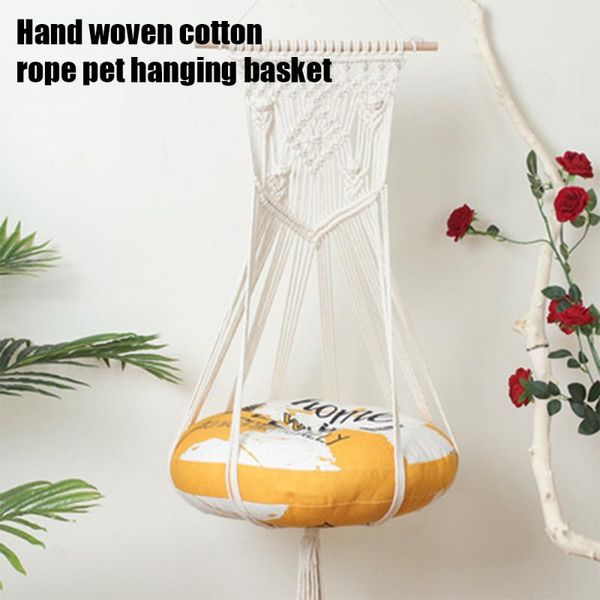 cat beds & furniture handmade hammock macrame dangling pet swing bed ethnic style decorative kitten hanging basket without mat for accessori
cat beds & furniture handmade hammock macrame dangling pet swing bed ethnic style decorative kitten hanging basket without mat for accessori