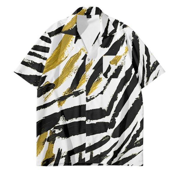 men's casual shirts 2021 creative oil painting style printed hawaiian shirt summer loose short-sleeved plus size clothing, White;black
men's casual shirts 2021 creative oil painting style printed hawaiian shirt summer loose short-sleeved plus size clothing, White;black
