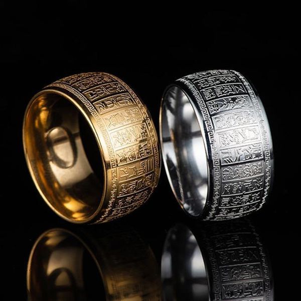 cluster rings accesories textured ring boys stainless steel wedding buddhist sanskrit for men steampunk bezel setting jewelry, Golden;silver
cluster rings accesories textured ring boys stainless steel wedding buddhist sanskrit for men steampunk bezel setting jewelry, Golden;silver