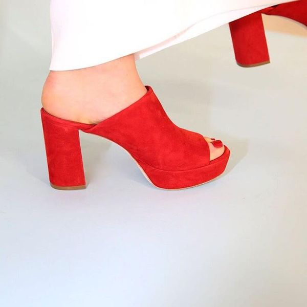 slippers elegant suede leather high heel mules open toe platform summer dress slipper formal shoes women slides, Black
slippers elegant suede leather high heel mules open toe platform summer dress slipper formal shoes women slides, Black