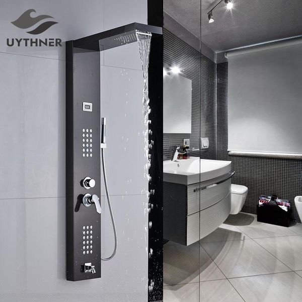 uythner oil rubbed bronze brass bathroom rain shower jets head column with hand sprayer sets
uythner oil rubbed bronze brass bathroom rain shower jets head column with hand sprayer sets