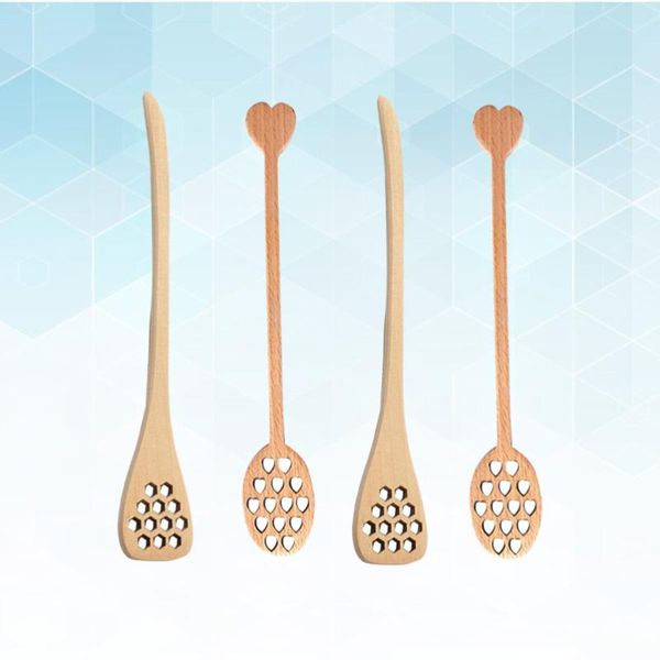 spoons 4pcs wooden heart-shaped and drop-shaped honey stirring spoon honeycomb hollow carving mixing stick
spoons 4pcs wooden heart-shaped and drop-shaped honey stirring spoon honeycomb hollow carving mixing stick