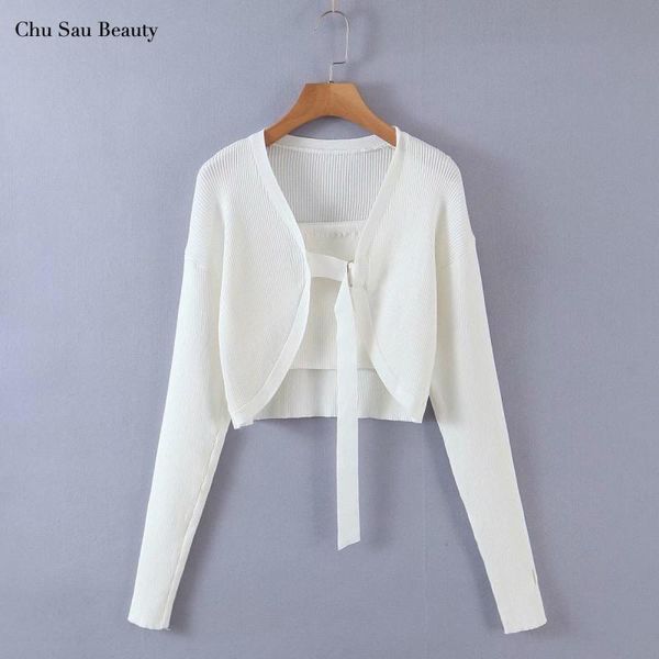 women's knits & tees chu sau beauty 2021 casual and fashionable 2-piece long-sleeved buckle knitted short cardigan a strapless, White
women's knits & tees chu sau beauty 2021 casual and fashionable 2-piece long-sleeved buckle knitted short cardigan a strapless, White