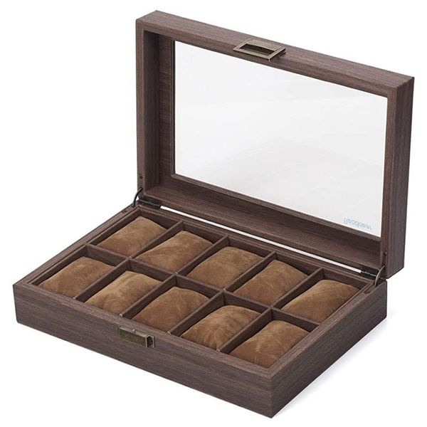 watch boxes & cases watches storage/watch case/watch box made of pu leather in wood grain and real glass with 10 grids for, Black;blue
watch boxes & cases watches storage/watch case/watch box made of pu leather in wood grain and real glass with 10 grids for, Black;blue