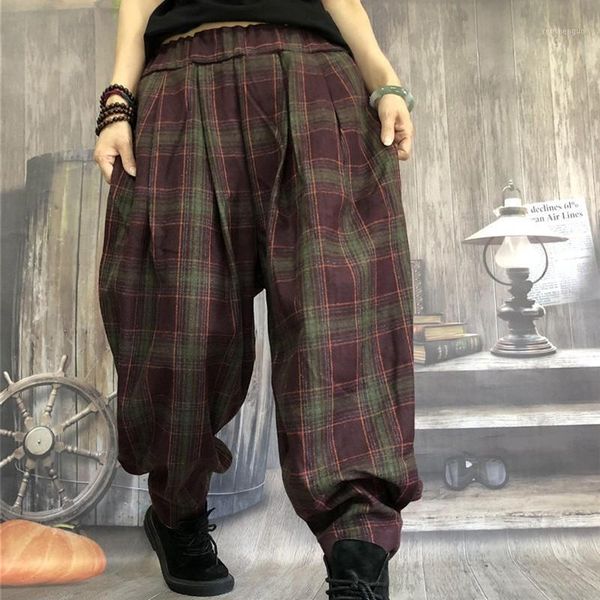 women's pants & capris 2021 arrival spring/autumn women plaid cotton woolen ankle-length casual loose elastic waist bloomers w742, Black;white
women's pants & capris 2021 arrival spring/autumn women plaid cotton woolen ankle-length casual loose elastic waist bloomers w742, Black;white