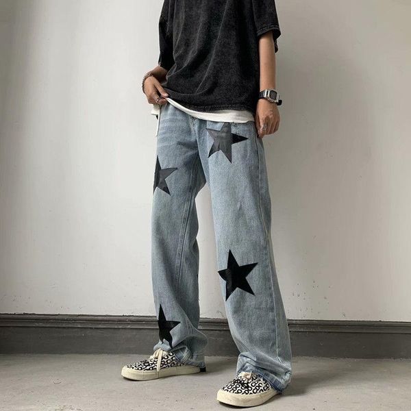 men's jeans 2021 high street casual pants printing loose wash blue color wide leg baggy homme trousers size s-2xl
men's jeans 2021 high street casual pants printing loose wash blue color wide leg baggy homme trousers size s-2xl