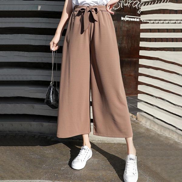 women's pants & capris wide leg women solid color loose casual high waist chiffon palazzo sashes cropped trousers, Black;white
women's pants & capris wide leg women solid color loose casual high waist chiffon palazzo sashes cropped trousers, Black;white