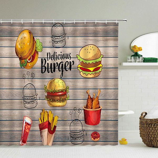 3d bathroom curtains burger shower waterproof with 12 hooks home decor old wood washable fabric bath screen
3d bathroom curtains burger shower waterproof with 12 hooks home decor old wood washable fabric bath screen