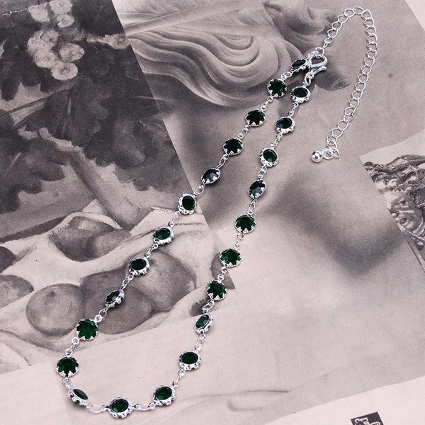 fashion jewelry gold silver color green zircon choker necklace for women geometric collier femme pendant necklaces
fashion jewelry gold silver color green zircon choker necklace for women geometric collier femme pendant necklaces