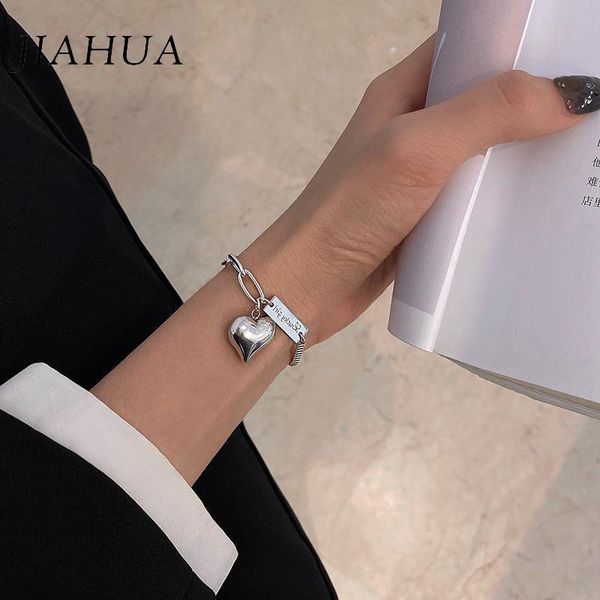 charm bracelets 1 pcs trendy titanium steel love heart shape charms chain circle bracelet for women girls all-match jewelry accessories gift, Golden;silver
charm bracelets 1 pcs trendy titanium steel love heart shape charms chain circle bracelet for women girls all-match jewelry accessories gift, Golden;silver