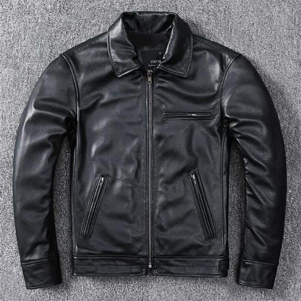 men's leather & faux genuine jacket classic retro soft calfskin men slim casual coat four seasons 2021, Black
men's leather & faux genuine jacket classic retro soft calfskin men slim casual coat four seasons 2021, Black