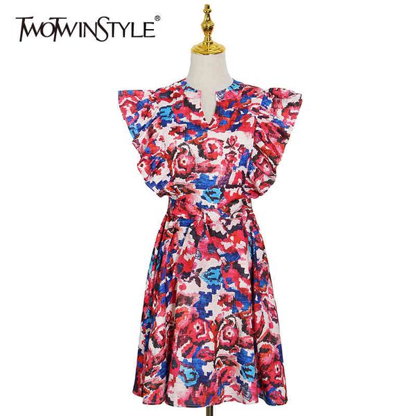 vintage print dress for women v neck short sleeve high waist patchwork ruffle hit color dresses female fashion 210423, Black;gray
vintage print dress for women v neck short sleeve high waist patchwork ruffle hit color dresses female fashion 210423, Black;gray