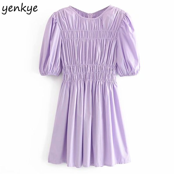 vintage purple ruched puff sleeve women o neck elastic waist pleated casual summer dress short sundress vestido 210514, Black;gray
vintage purple ruched puff sleeve women o neck elastic waist pleated casual summer dress short sundress vestido 210514, Black;gray