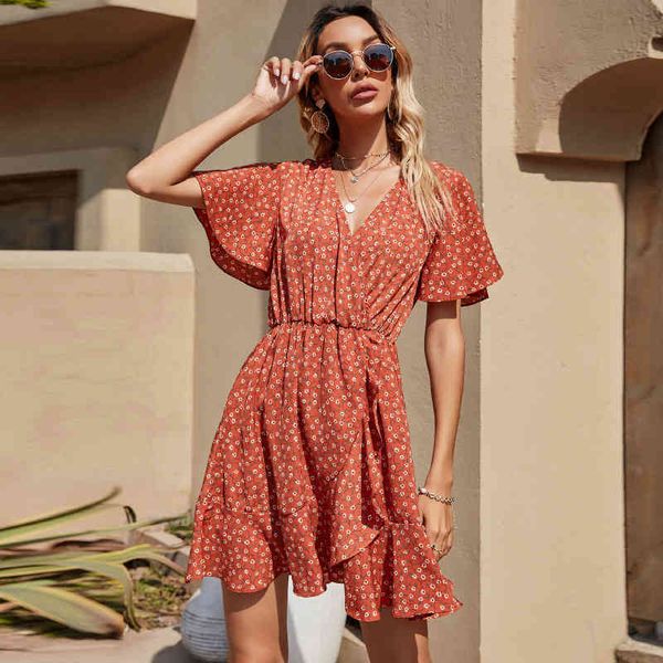 women summer dress fashion ruffled sleeve v-neck a-line pleated mini slim female holidays es 210524, Black;gray
women summer dress fashion ruffled sleeve v-neck a-line pleated mini slim female holidays es 210524, Black;gray