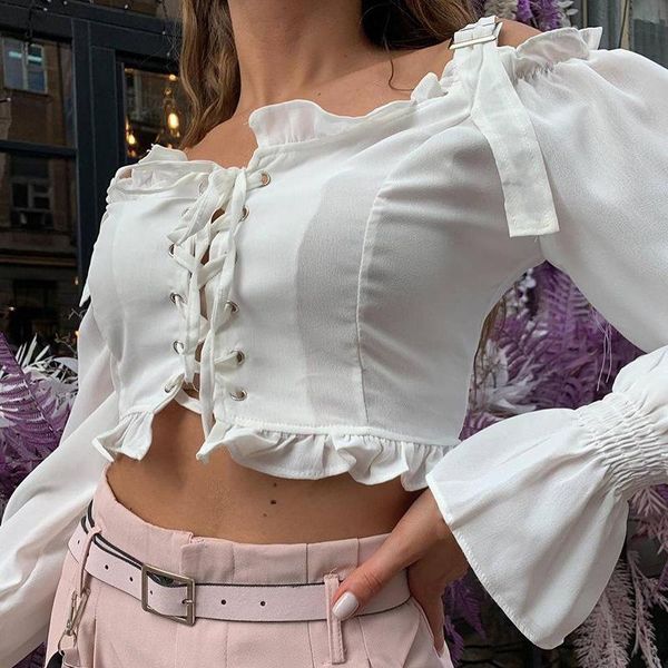 women's blouses & shirts women blouse strapless lace up long sleeve solid color white shirt puff ruffle crop summer tube outfits
women's blouses & shirts women blouse strapless lace up long sleeve solid color white shirt puff ruffle crop summer tube outfits
