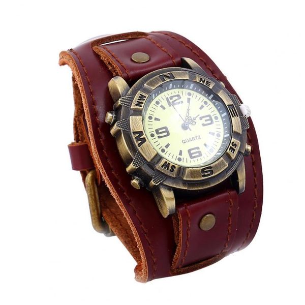 wristwatches vintage women men punk bracelet quartz watch casual number design faux leather round dial wrist clock, Slivery;brown
wristwatches vintage women men punk bracelet quartz watch casual number design faux leather round dial wrist clock, Slivery;brown