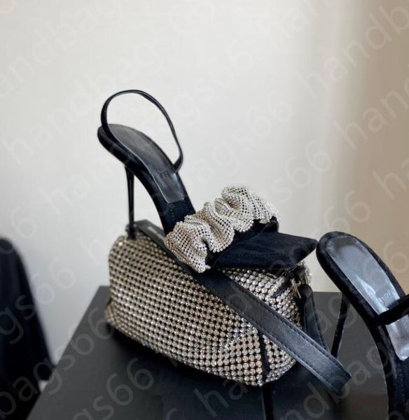 2021 crystal satin high heeled sandal with super shining aaronite imimported raven style heel 7.5cm/10cm rubber outsole, Black
2021 crystal satin high heeled sandal with super shining aaronite imimported raven style heel 7.5cm/10cm rubber outsole, Black