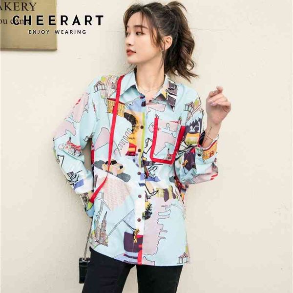 designer spring cartoon graffiti print long sleeve button up collar shirt women blue colorblock fashion 210427, White
designer spring cartoon graffiti print long sleeve button up collar shirt women blue colorblock fashion 210427, White